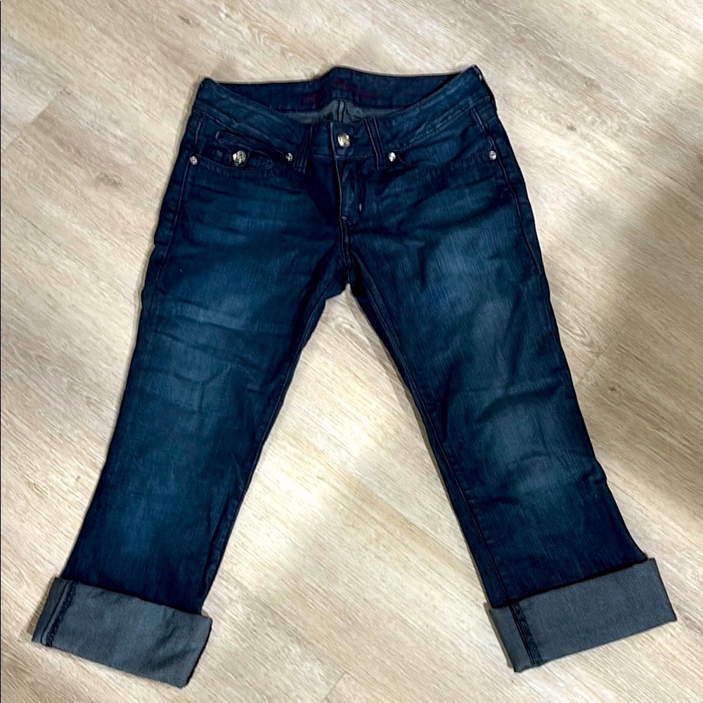 3/10 Guess Blue capri or flare  Jeans with Subtle Fading